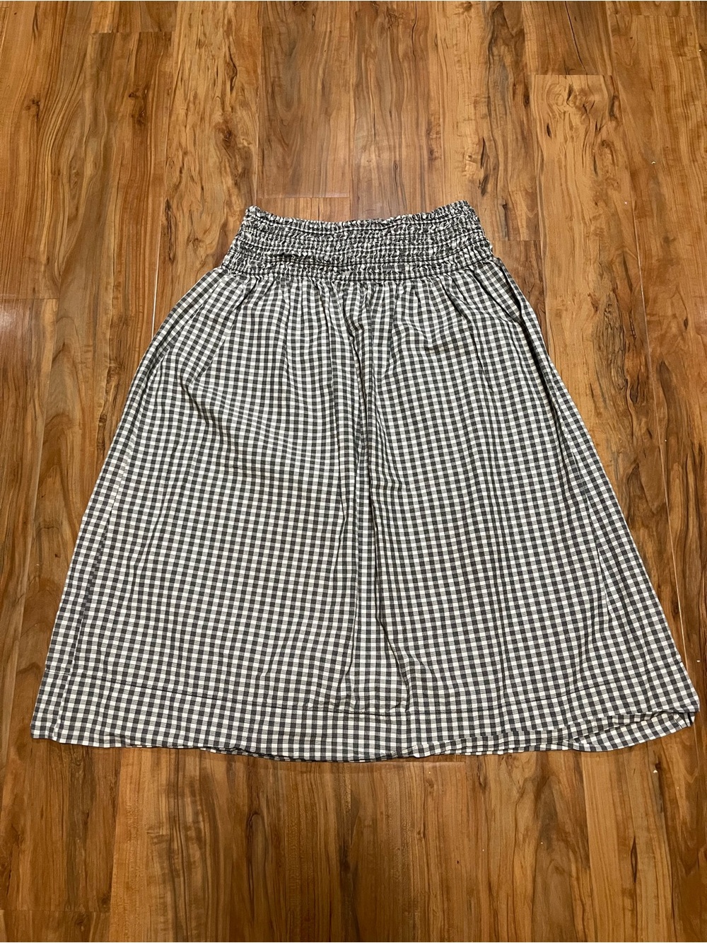 Rails Alessa Ivory Jet Gingham Midi Skirt Size Small Cottagecore Garden Feminine - Picture 3 of 13
